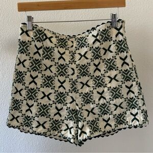 Green & Off-White Shorts from Zara